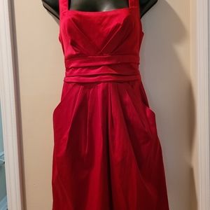 Red Satin Party Dress